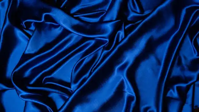 Satin Fabric Picture Blue on the floor